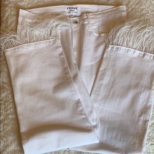 Frame white skinny jeans